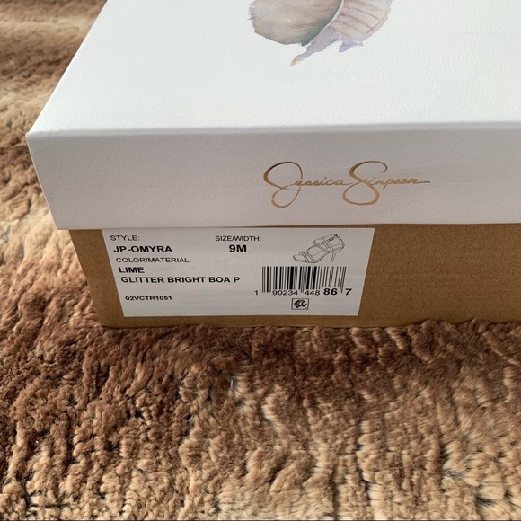 Jessica Simpson Omyra Lime Glitter Boa Sandal - Picture 8 of 8